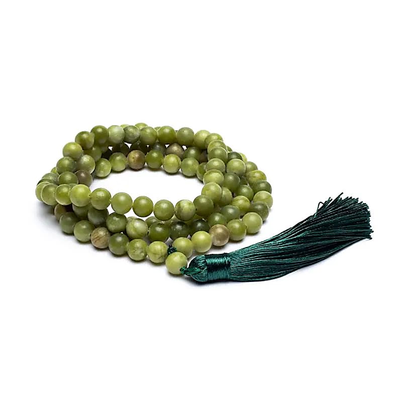 Mala Tibetana in Giada Xinyi con Nappa – Collana 108 Grani