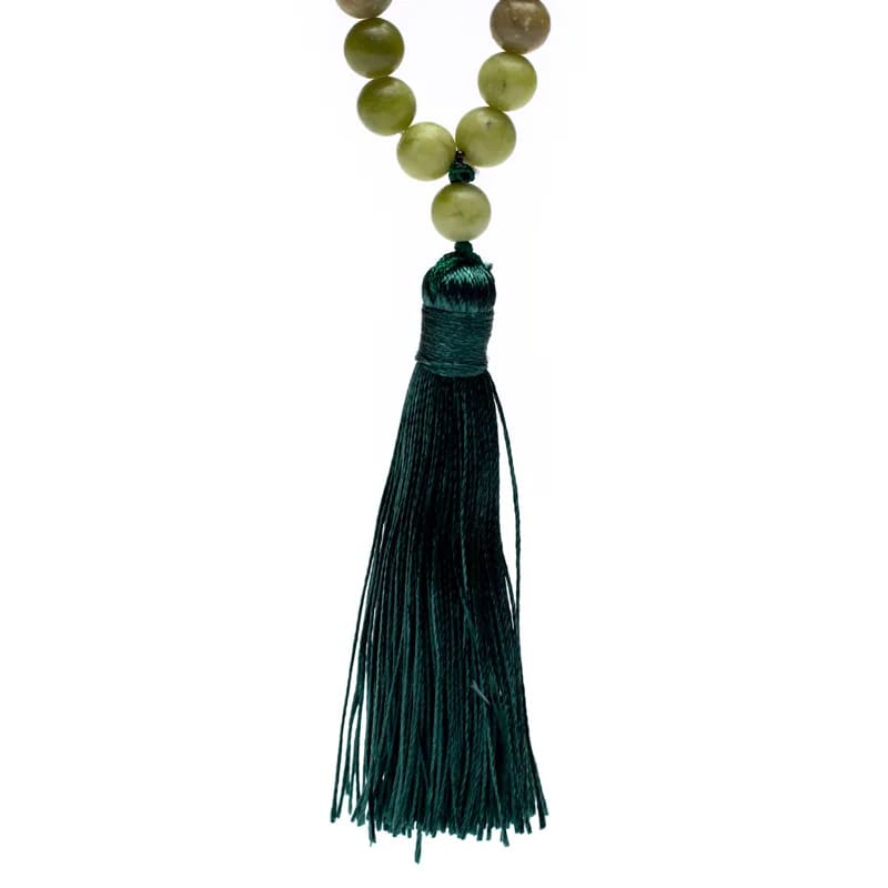 Mala Tibetana in Giada Xinyi con Nappa – Collana 108 Grani